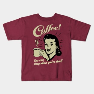 Old Vintage Coffee Woman Kids T-Shirt